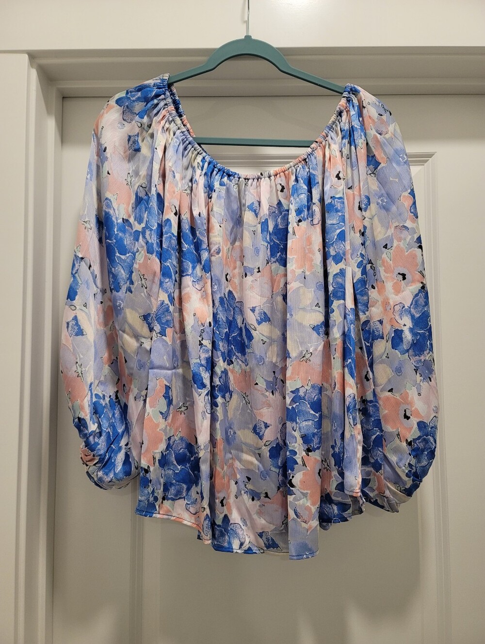 Women's Floral Print Off-Shoulder Long Sleeve Blouse